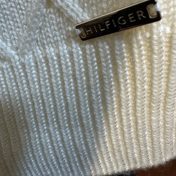 Tommy Hilfiger Womens Size M Long Sleeve Textured Knit Sweater Dress Cream - Picture 10 of 15